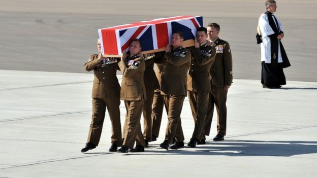 Sergeant Lee Paul Davidson is repatriated at RAF Brize Norton in Oxfordshire.