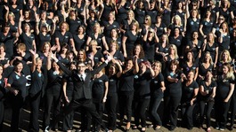 The Military Wives with choirmaster Gareth Malone.