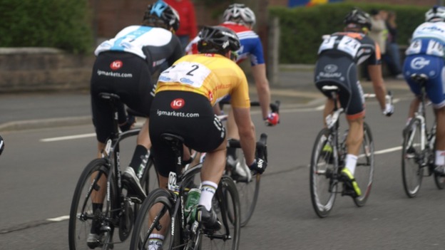 Tour of Britain coming through Abbey Hulton, Staffordshire