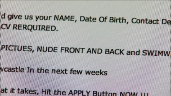 The advert asked applicants to send in naked pictures with their CV