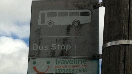 The bus stop in the village of Fenny Drayton