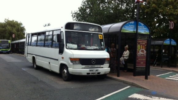 The number 7 bus from Ashby to Nuneaton, one of the threatened routes