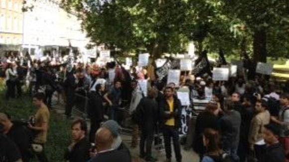 US Embassy protesters in London