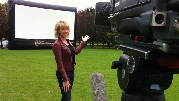 Weather presenter Emma Jesson prepares for Grease drive-in movie night
