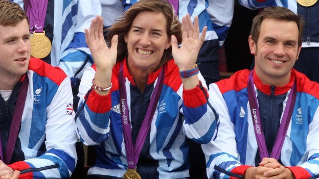 Katherine Grainger joins other Olympians and Paralympic team members, for a group picture