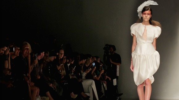 A model on the catwalk during the Corrie Nielsen Spring/Summer 2013 show