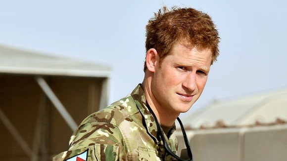 Prince Harry pictured recently in Camp Bastion in Afghanistan.
