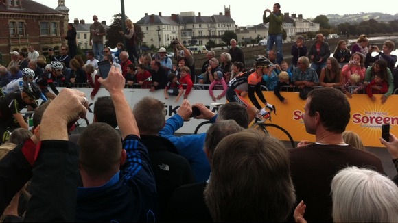 15,000 pack Barnstaple Square for the start of Stage 7.