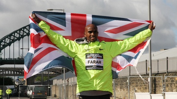 Mo Farah pictured ahead of the event in Newcastle.