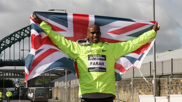 Mo Farah pictured ahead of the event in Newcastle.