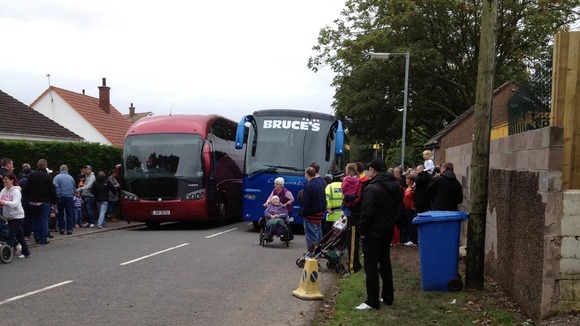 Fans outside Annan Athletic