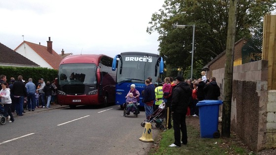 Fans outside Annan Athletic 