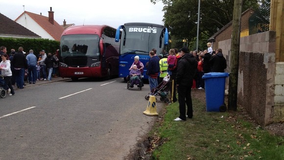 Fans outside Annan Athletic