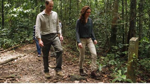 The Duke and Duchess of Cambridge visited a research centre in the Borneo rainsforest on Saturday.