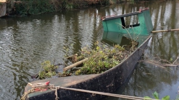 Sunken barge