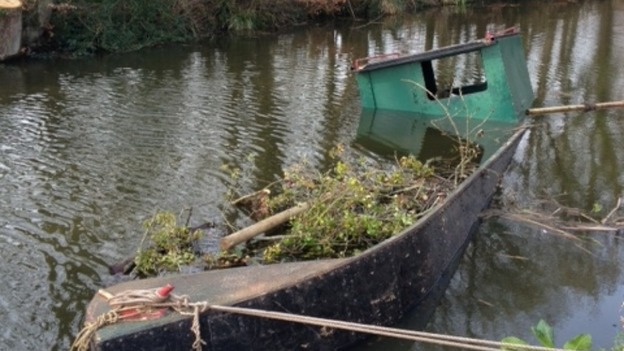 Sunken barge
