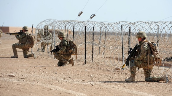 British troops training at Camp Bastion in Afghanistan