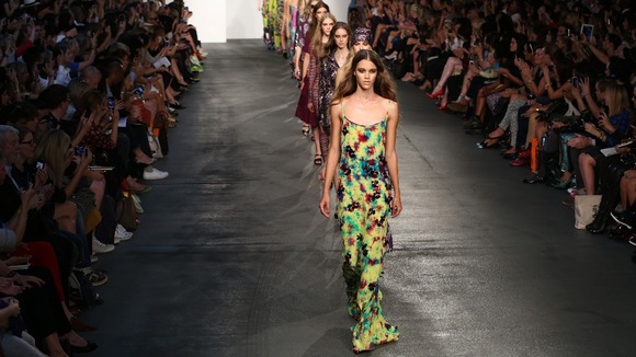 Models on the catwalk during the House of Holland show