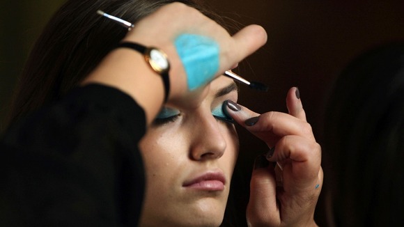 A model backstage at the Clements Ribeiro