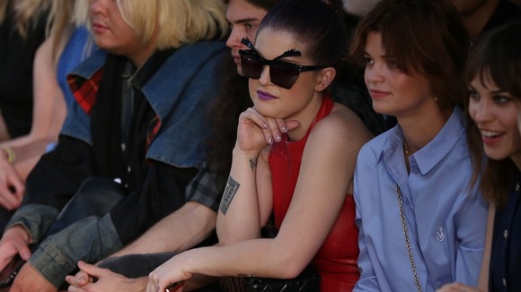 Kelly Osbourne (3rd right), Pixie Geldof (2nd right) and Alexa Chung at House of Holland