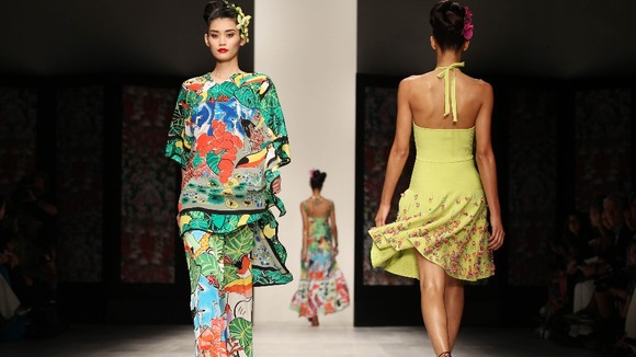 Issa's catwalk show featured bright colours and bold designs