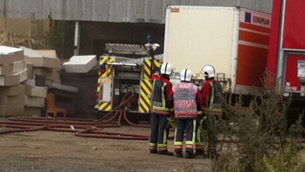 Fire fighters on the scene