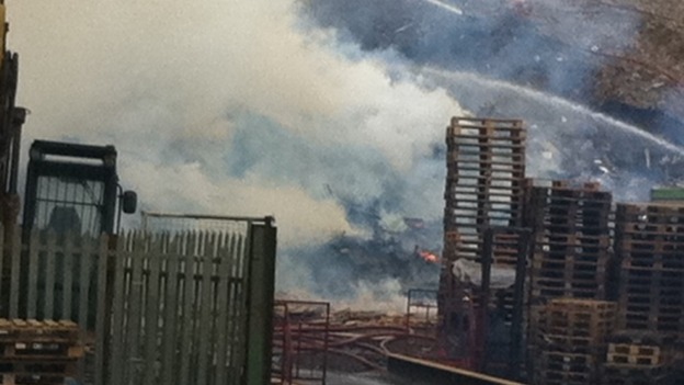 Smouldering fire at Stanton