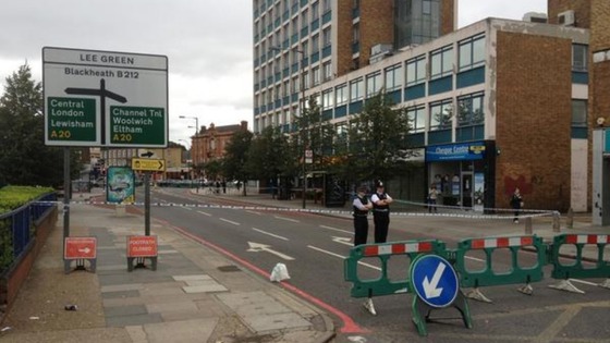 Spot where 14-year-old was stabbed in Lee in south-east London.