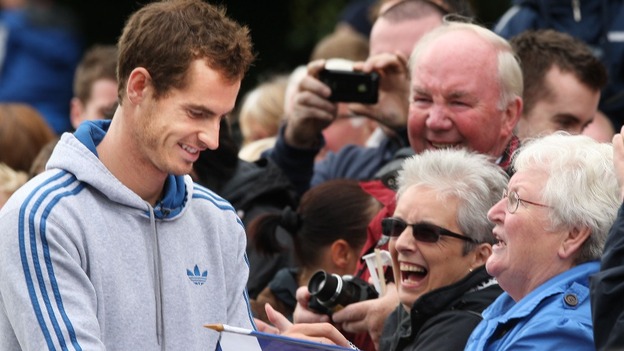 Andy Murray parades through his home town Dunblane.