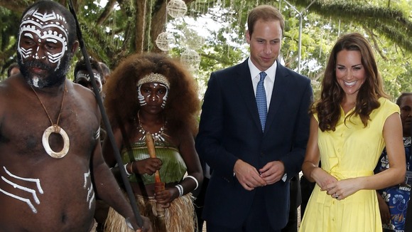 Plenty of singing and dancing to entertain the royal couple during their tour