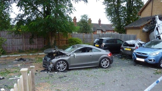 Car crashes into house.