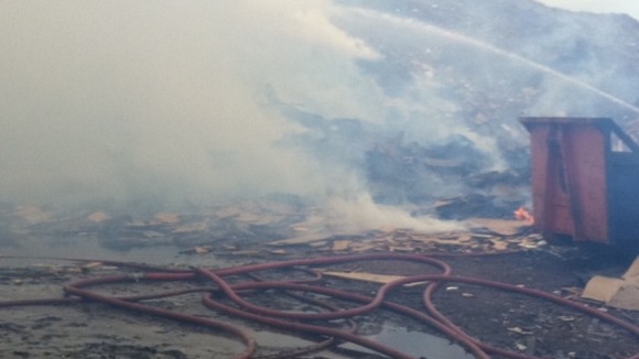 The fire at a wood yard in Derby