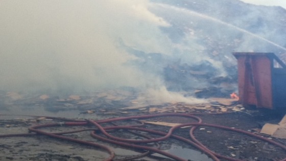 The fire at a wood yard in Derby