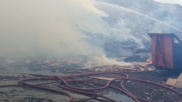 The fire at a wood yard in Derby