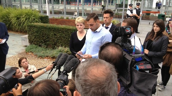 Ian Tomlinson's stepson, Paul King speaking to the media