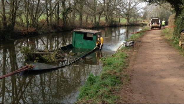 Sunken barge