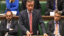 Education Secretary Michael Gove in the House of Commons this afternoon