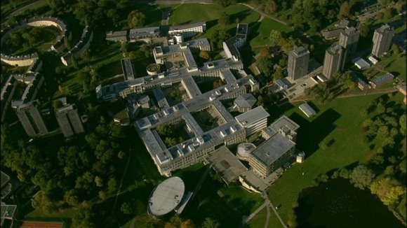 Aerial shot of the University of Essex