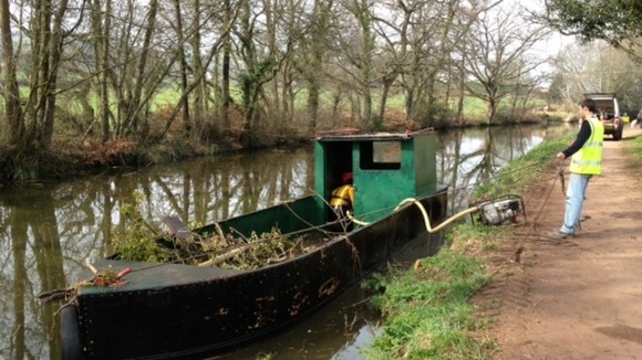 Sunken barge
