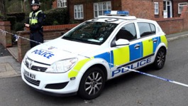 Police guard a property 