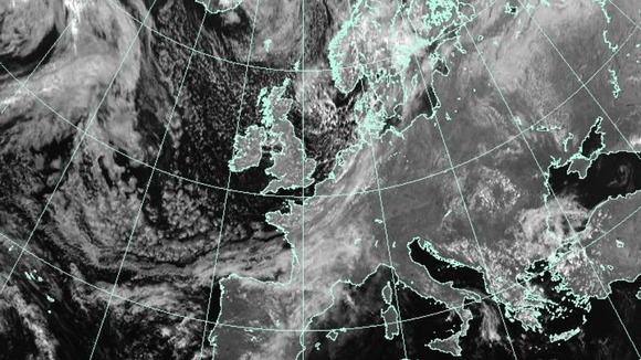 Satellite weather image of Europe