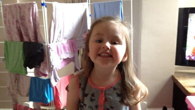 Three year old Lydia Bishop