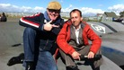 Broadcaster and petrol head Chris Evans with ITV Central's Peter Bearne