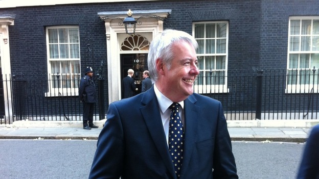 First Minister Carwyn Jones in Downing Street after meeting the Prime Minister
