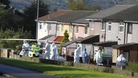 Forensic officers at the scene close to where police constables Fiona Bone, 32, and Nicola Hughes, 23, where killed in Hattersley