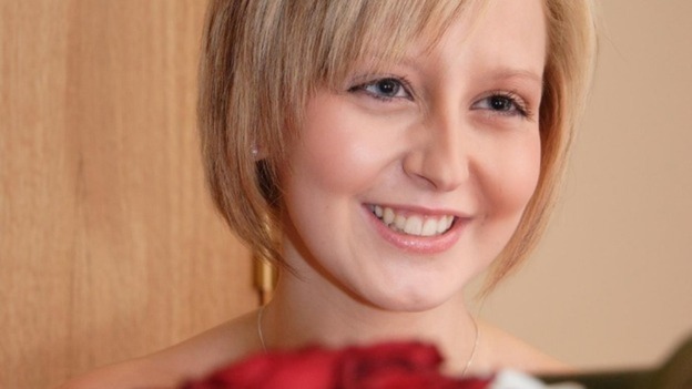 PC Nicola Hughes as a bridesmaid at the wedding of her father and step-mother.