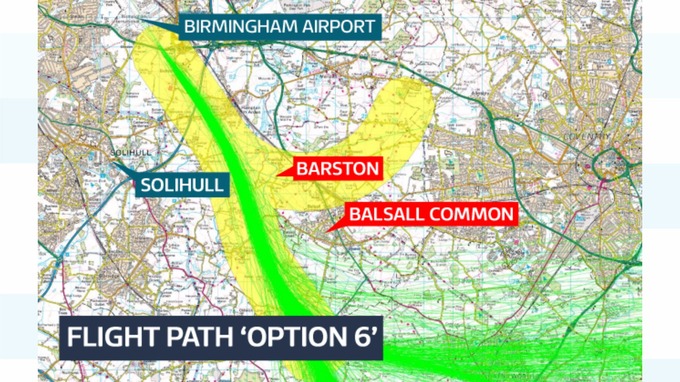 The Option 6 flight path