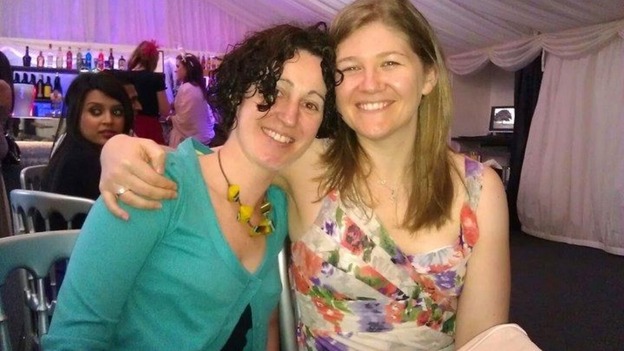 PC Fiona Bone with her partner Clare Curran