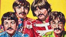 A portrait of The Beatles made out of jelly bean