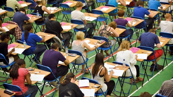 Students doing exams